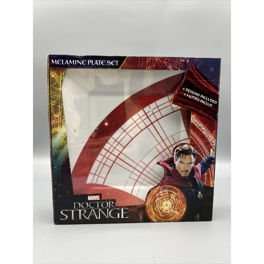Marvel Doctor Strange Melamine Plate Set 4pc Eye of Agamotto - NEW